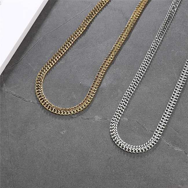 Simple Style Solid Color Stainless Steel  Plating 18K Gold Plated Necklace