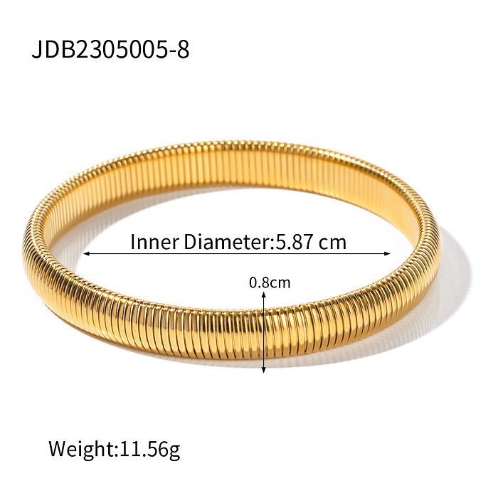 Wholesale Casual Solid Color Titanium Steel 18K Gold Plated Bangle