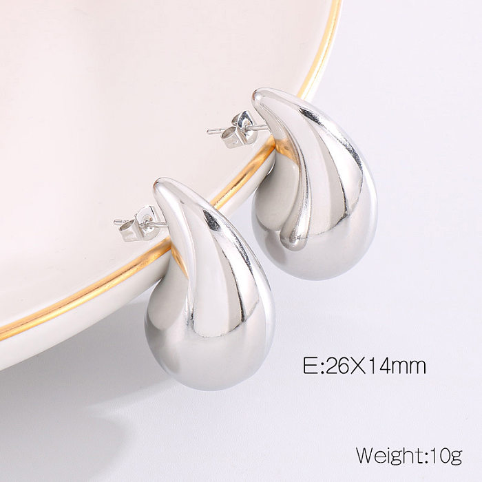 1 par de brincos de orelha banhados a ouro 18K em aço inoxidável estilo moderno