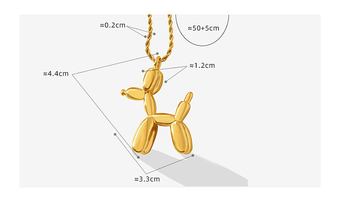 Fashion Dog Stainless Steel  Pendant Necklace 1 Piece