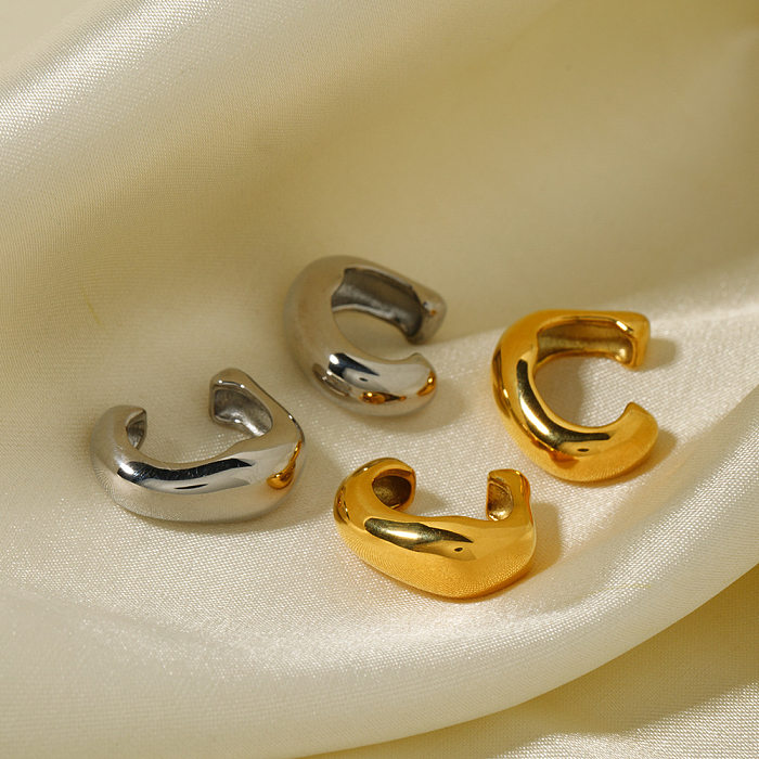 Pendientes de joyería de regalo para mujer a la moda con puños de oreja de acero inoxidable de oro de 18 quilates