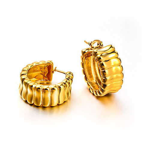 18K gold pvd plated Geometric U-shaped earrings