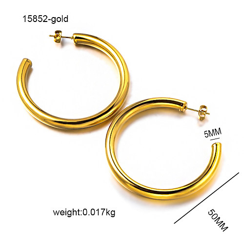 18K gold pvd 5mm wire diameter plain earrings