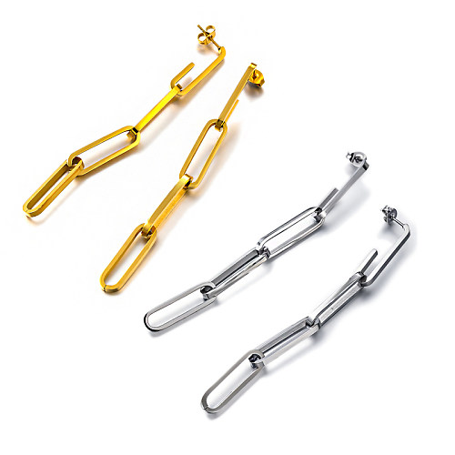 18K gold pvd minimalist chain earrings
