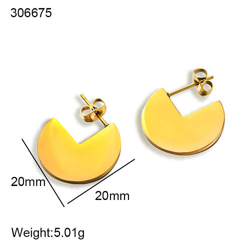 18K gold pvd round disc with 100/4 matching design and ear buckle