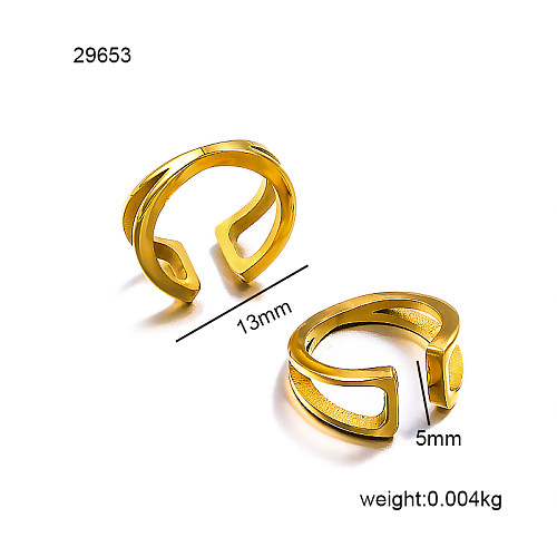 18K gold pvd irregular double-layer lines, minimalist and versatile ear bones