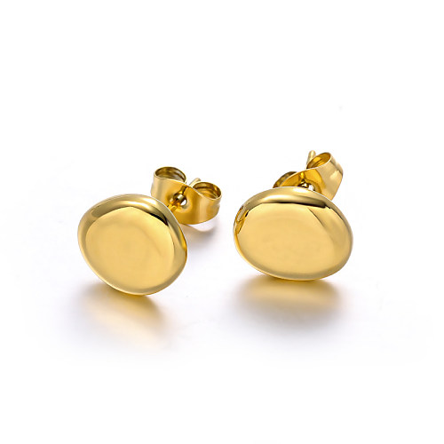 Simple Bean Geometric Stainless Steel Earrings