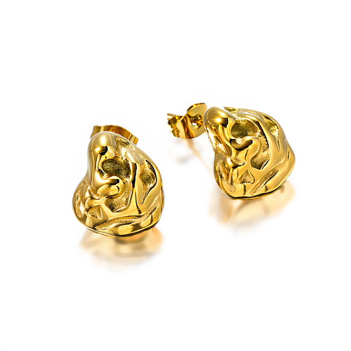 Brincos de pedra de aço inoxidável