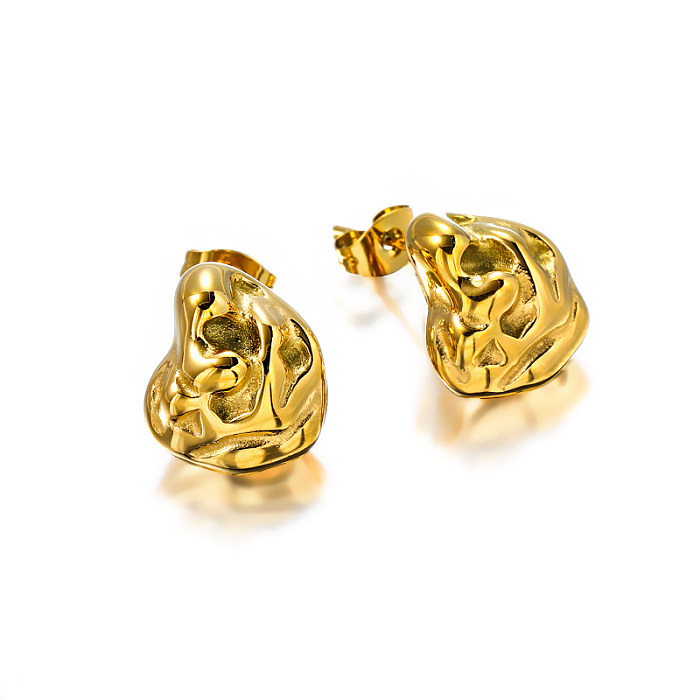 Rock Stainless Steel Stud Earrings
