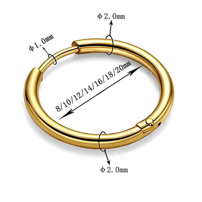 2mm wire Stainless Steel Hoop Earrings for Women