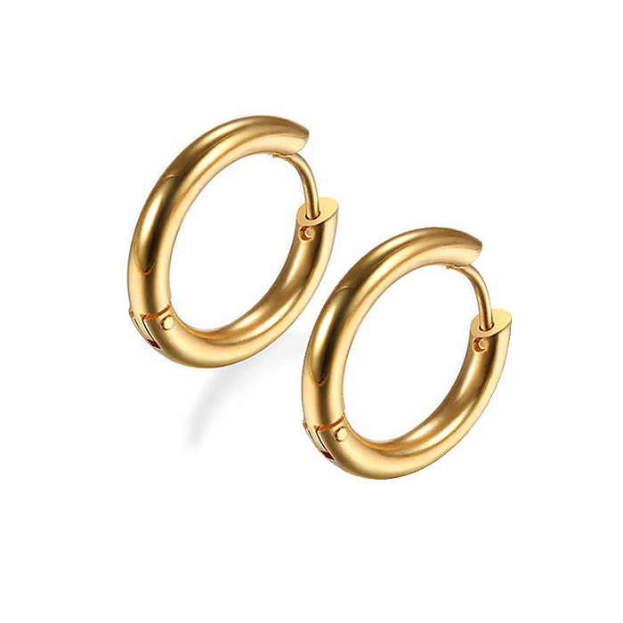 Boucles d'oreilles créoles en acier inoxydable avec fil de 2 mm pour femme
