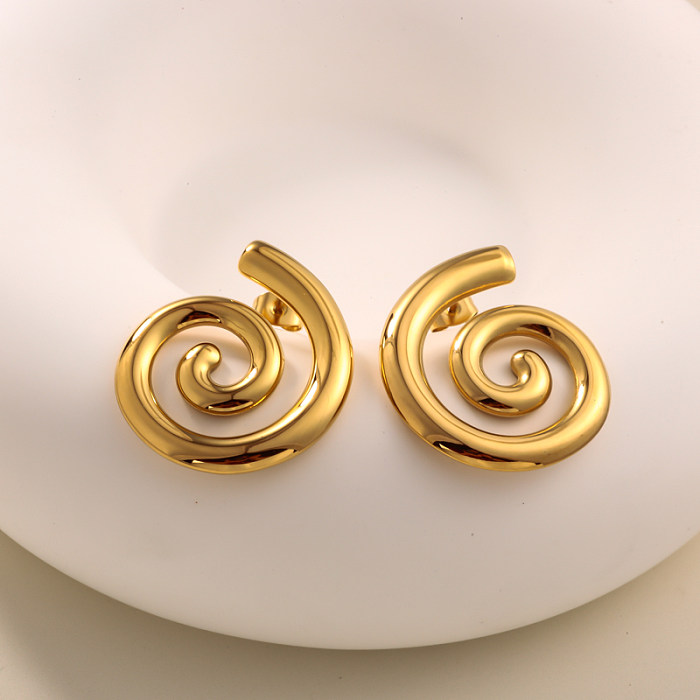 Pendientes con estampado de espirales minimalistas y versátiles