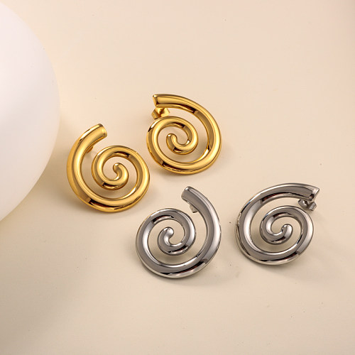 Minimalist and versatile spiral pattern earrings