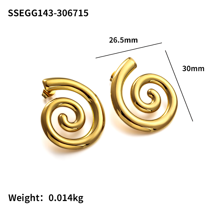 Pendientes con estampado de espirales minimalistas y versátiles