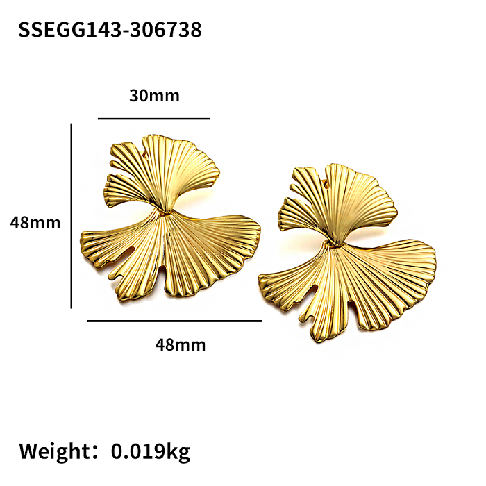 Pendientes con estampado de hojas exageradas