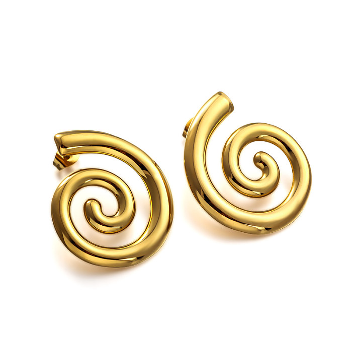 Pendientes con estampado de espirales minimalistas y versátiles