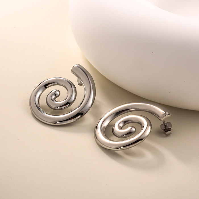 Pendientes con estampado de espirales minimalistas y versátiles