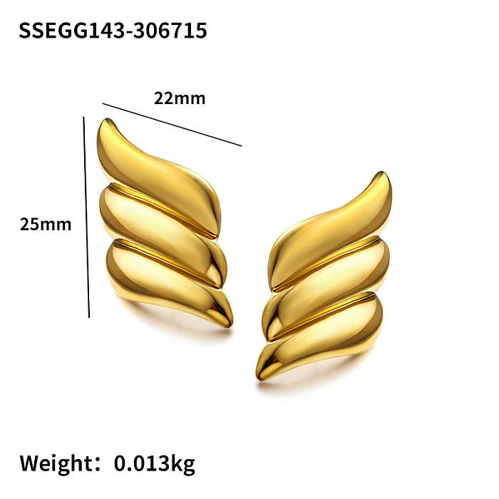 Pendientes minimalistas con estampado de plumas