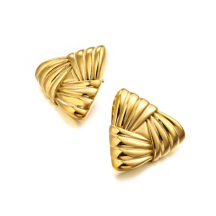 Minimally textured triangular earrings