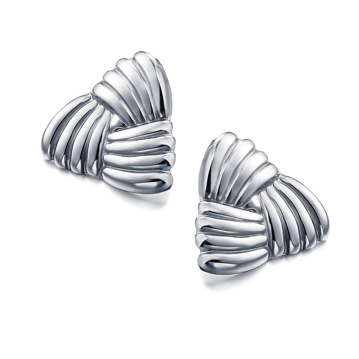 Minimally textured triangular earrings