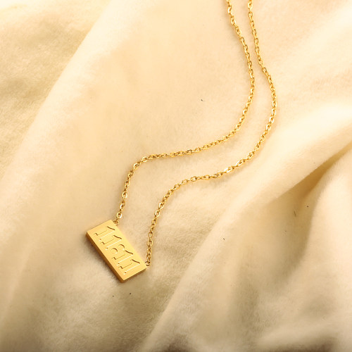 Simple and Personalized 11:11 Square Brand Necklace
