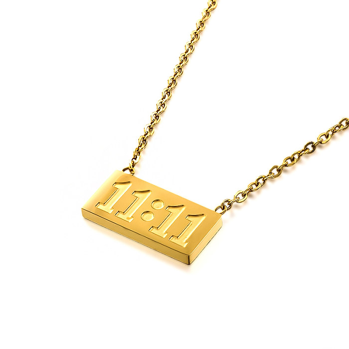 Einfache und personalisierte 11:11 Square Brand Halskette