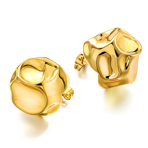 Brass irregular anisotropic concave convex earrings