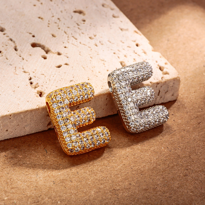 Micro Setting Brass 18k Gold Plated Fat Initial Letter Pendant