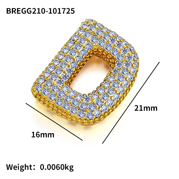 Micro Setting Brass 18k Gold Plated Fat Initial Letter Pendant