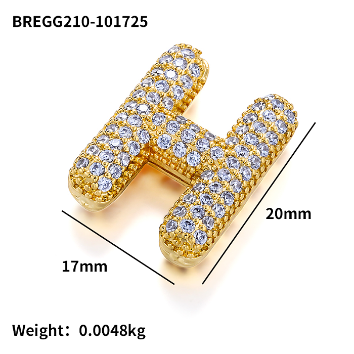 Micro Setting Brass 18k Gold Plated Fat Initial Letter Pendant