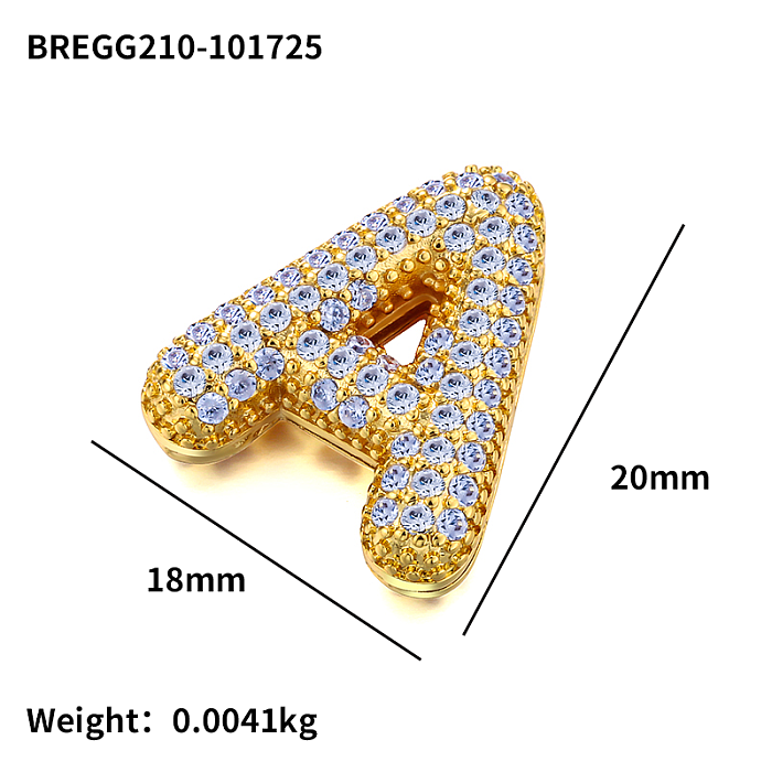 Micro Setting Brass 18k Gold Plated Fat Initial Letter Pendant