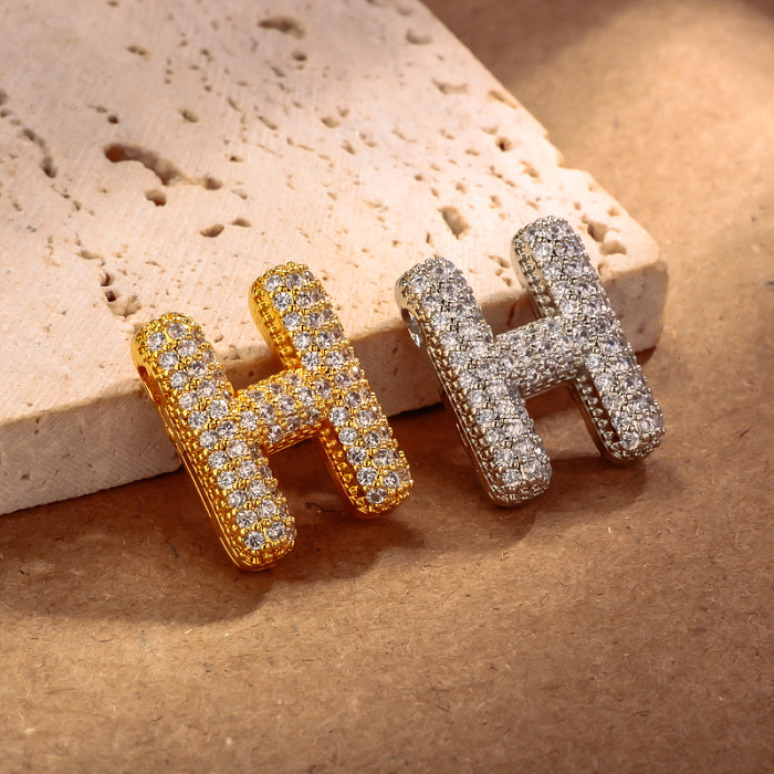 Micro Setting Brass 18k Gold Plated Fat Initial Letter Pendant