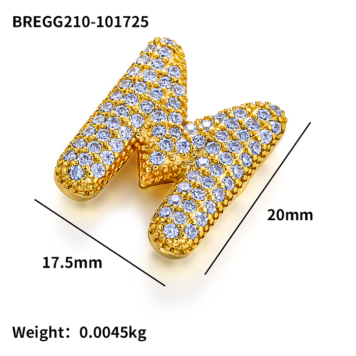 Micro Setting Brass 18k Gold Plated Fat Initial Letter Pendant