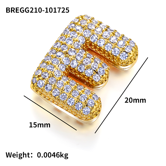 Micro Setting Brass 18k Gold Plated Fat Initial Letter Pendant