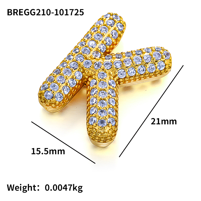 Micro Setting Brass 18k Gold Plated Fat Initial Letter Pendant