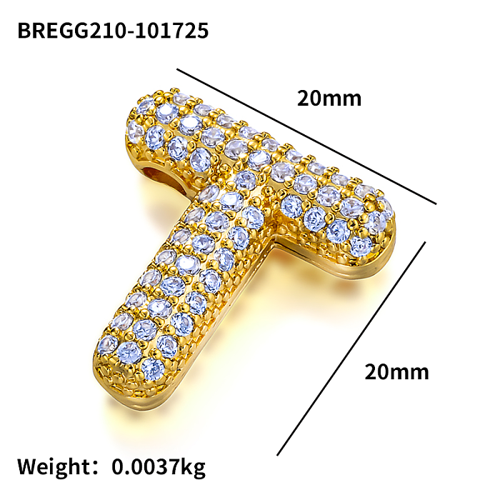 Micro Setting Brass 18k Gold Plated Fat Initial Letter Pendant
