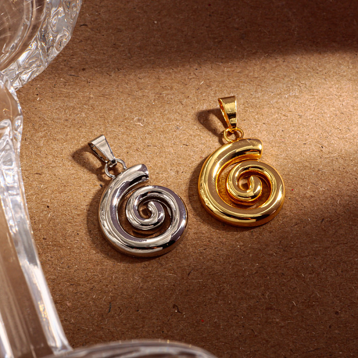 Brass spiral shaped simple and versatile pendant