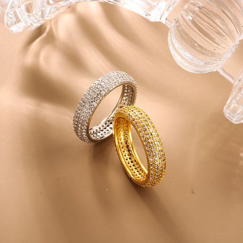 Anillo curvo de latón con incrustaciones de 6 mm de ancho