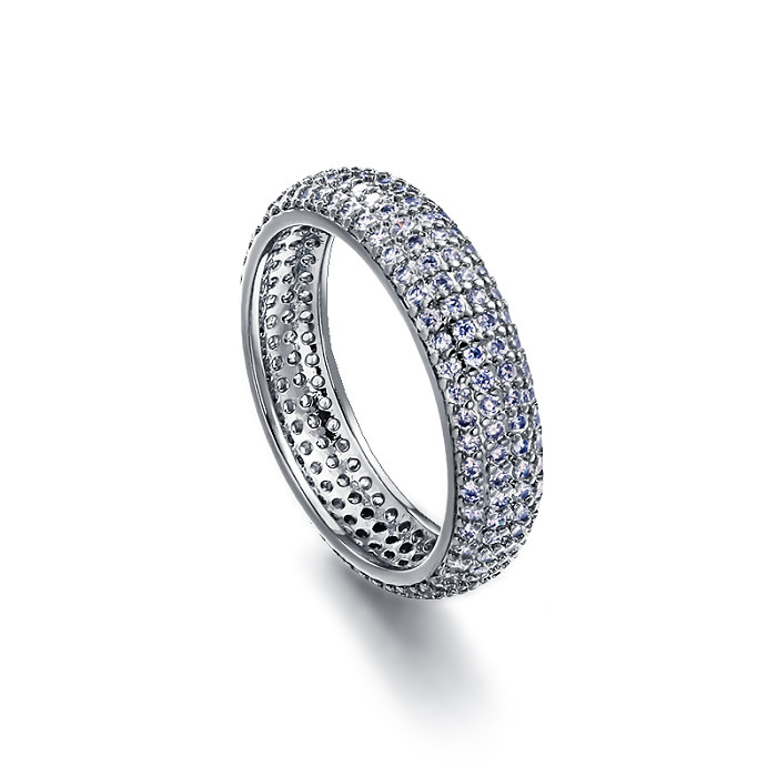 Brass 6mm wide curved inlaid ring