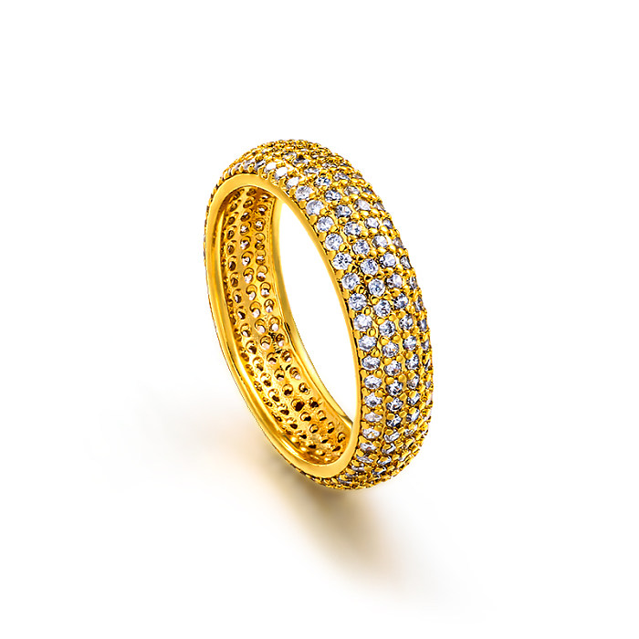 Brass 6mm wide curved inlaid ring