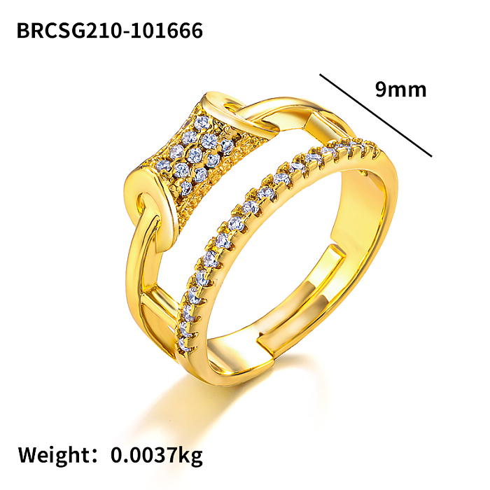 9mm wide brass inlaid zircon personalized design ring