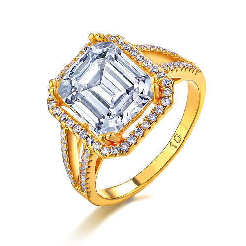 Anillo de circonio rectangular de 16*10mm con incrustaciones de latón de 12mm de ancho