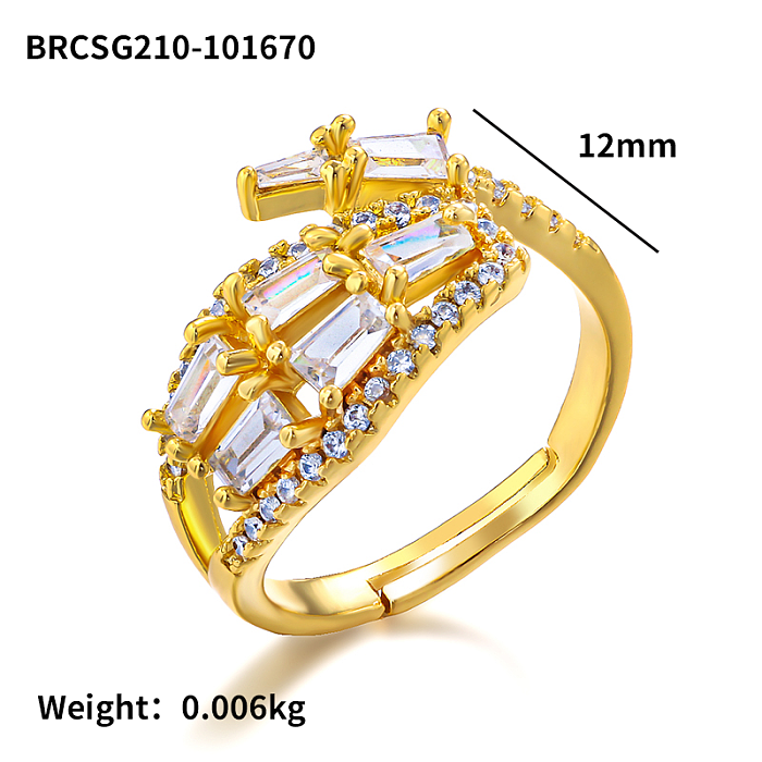 12mm wide brass inlaid zircon hollow ring