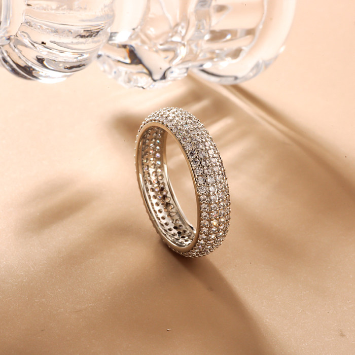 Brass 6mm wide curved inlaid ring