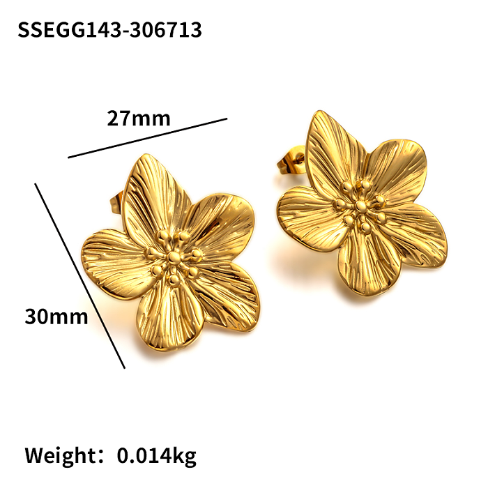 3D flower texture exaggerated earrings