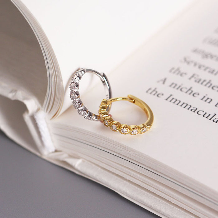 Pendientes de aro de plata de ley 925 Huggies