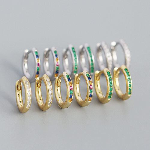 Pendientes de aro de plata de ley 925 Huggies