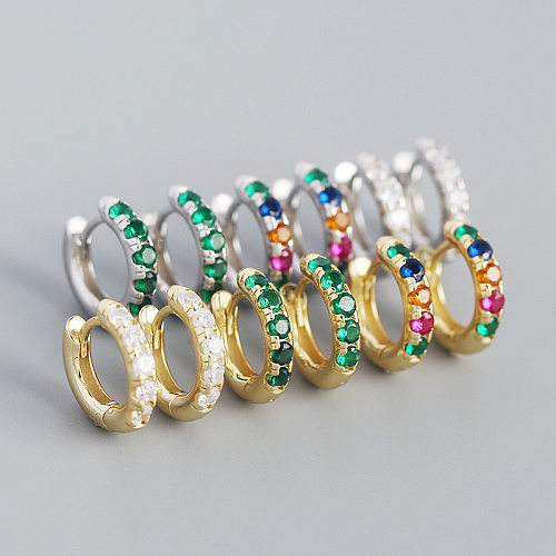 Pendientes de aro de plata de ley 925 Huggies