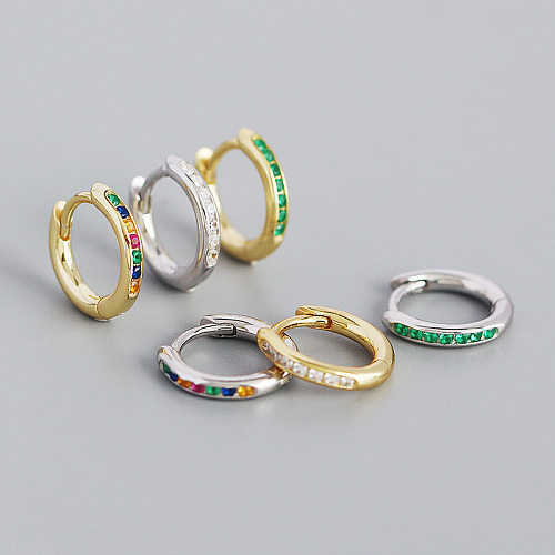 Pendientes de aro de plata de ley 925 Huggies