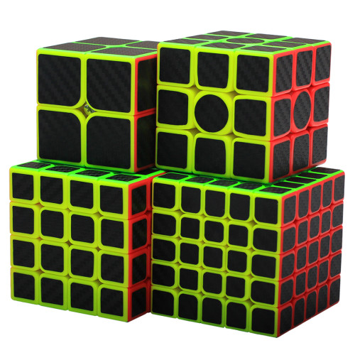 4Pcs Zcube Carbon Fiber Fluorescence Magic Cube Set